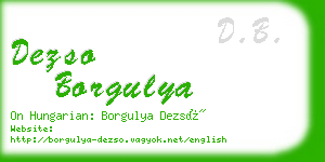 dezso borgulya business card